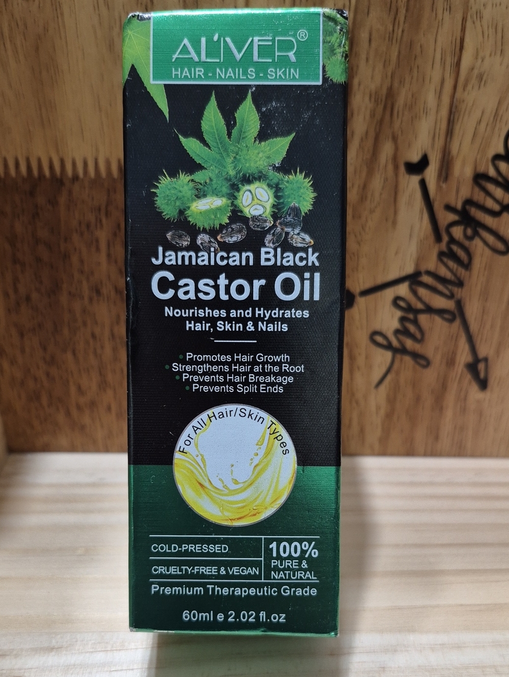 Aliver Jamaican Black Castor Oil for Hair, Skin & Nails - 60ml - Black